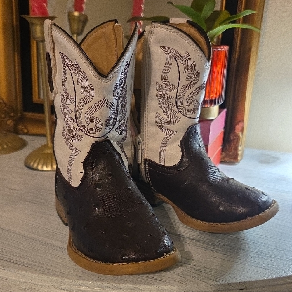 Roper Kids Western Boots - Brown and White